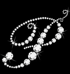 P italic letter with diamonds