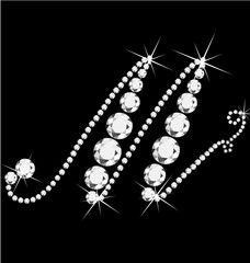 P italic letter with diamonds