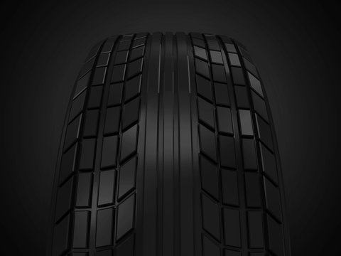 Car Tire on dark background