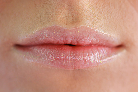 Female lips close up