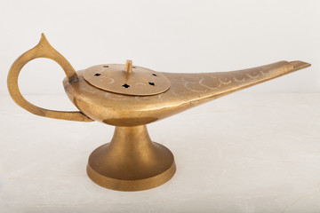 Brass far-eastern oil lamp