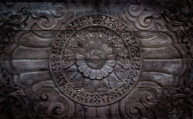 thai style wood caving pattern.