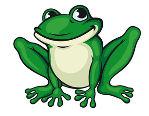 Naklejka premium Big green frog