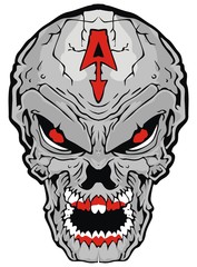 isolated skull vector