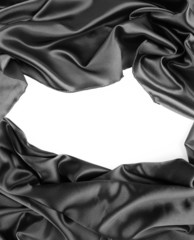 Black silk fabric material