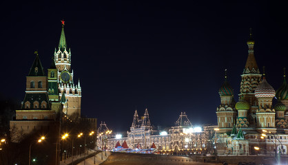 Obraz premium Red Square in night. Moscow, Russia