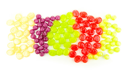 Color candy assorti isolated on white