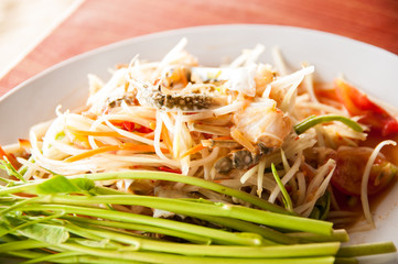 papaya salad with horse crab