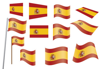 set of flags of Spain vector illustration