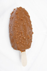 Chocolate ice cream isolated on white background