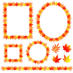 もみじ　秋　紅葉　フレーム