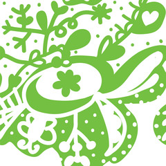 Green eco seamless floral pattern