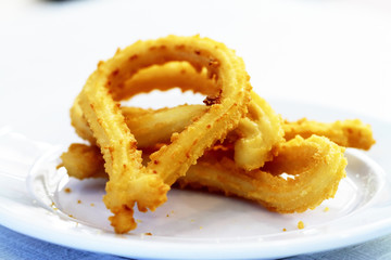 Churros gastronomic scene highlighting breakfast