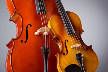 Fototapeta premium Music Cello in the dark room