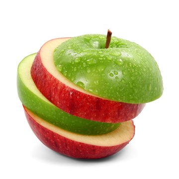 Apfelscheiben gr&uuml;n rot