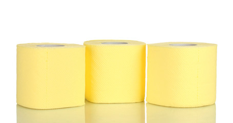 rolls of toilet paper isolated on white