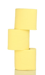 rolls of toilet paper isolated on white