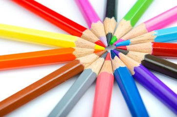 Colour pencils in creativity concept