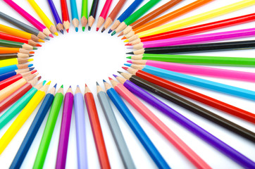 Colour pencils in creativity concept