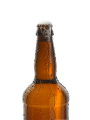 Ice cold open bottle of refreshing beer