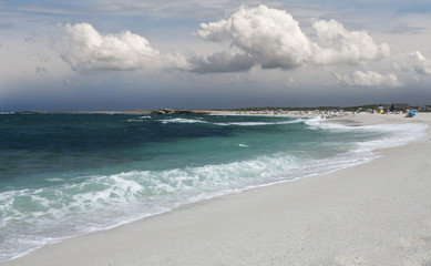 Beach of Is Arutas in west Sardinia coast