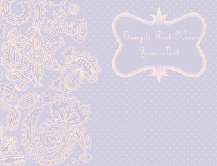 Greeting card with a floral pattern in pastel colors