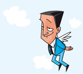 Winged businessman