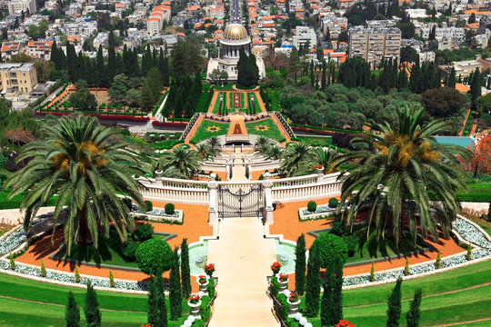 Bahai Garden in Haifa Israel.