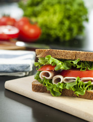 whole grain turkey sandwich