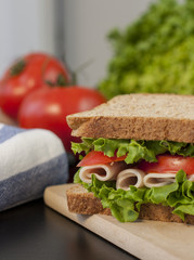 whole grain turkey sandwich