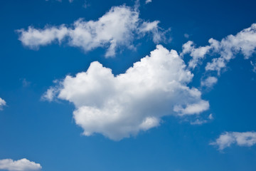single cloud in blue sky