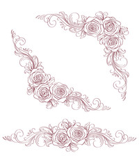 Set of roses. Vector illustration.