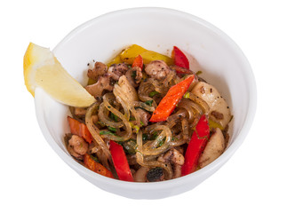 Asian spicy seafood noodle