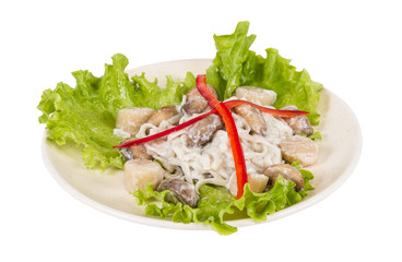 Popular Japanese Dish, with scallops and mushrooms