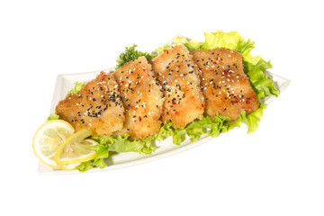 Roasted fish with lemon
