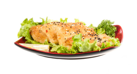 Roasted fish with lemon