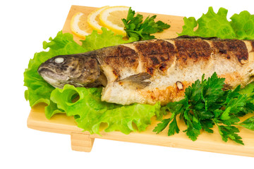 Roasted striped sea bass