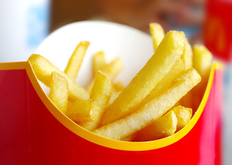 French fries in a red box