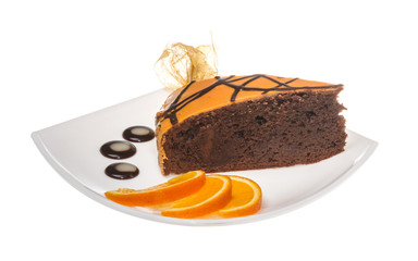 Slice of chocolate cake