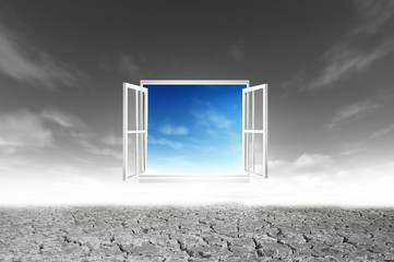 Window open to the new world, for environmental concept and idea