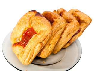 Puff fancy bread with jam