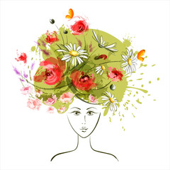 Abstract summer girl