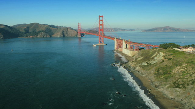 Aerial view of the  Golden Gate Bridge, San Francisco,  USA