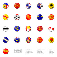 Flags balls of France regions