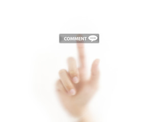 Finger pressing feedback icon button