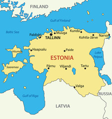 Republic of Estonia - map - vector - 43081373