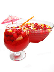 punch cocktail drink with fruit