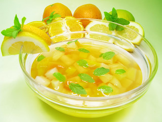 punch cocktail drink with fruit