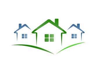 ecological houses - three houses