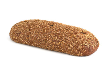 Bread with bran isolated on white